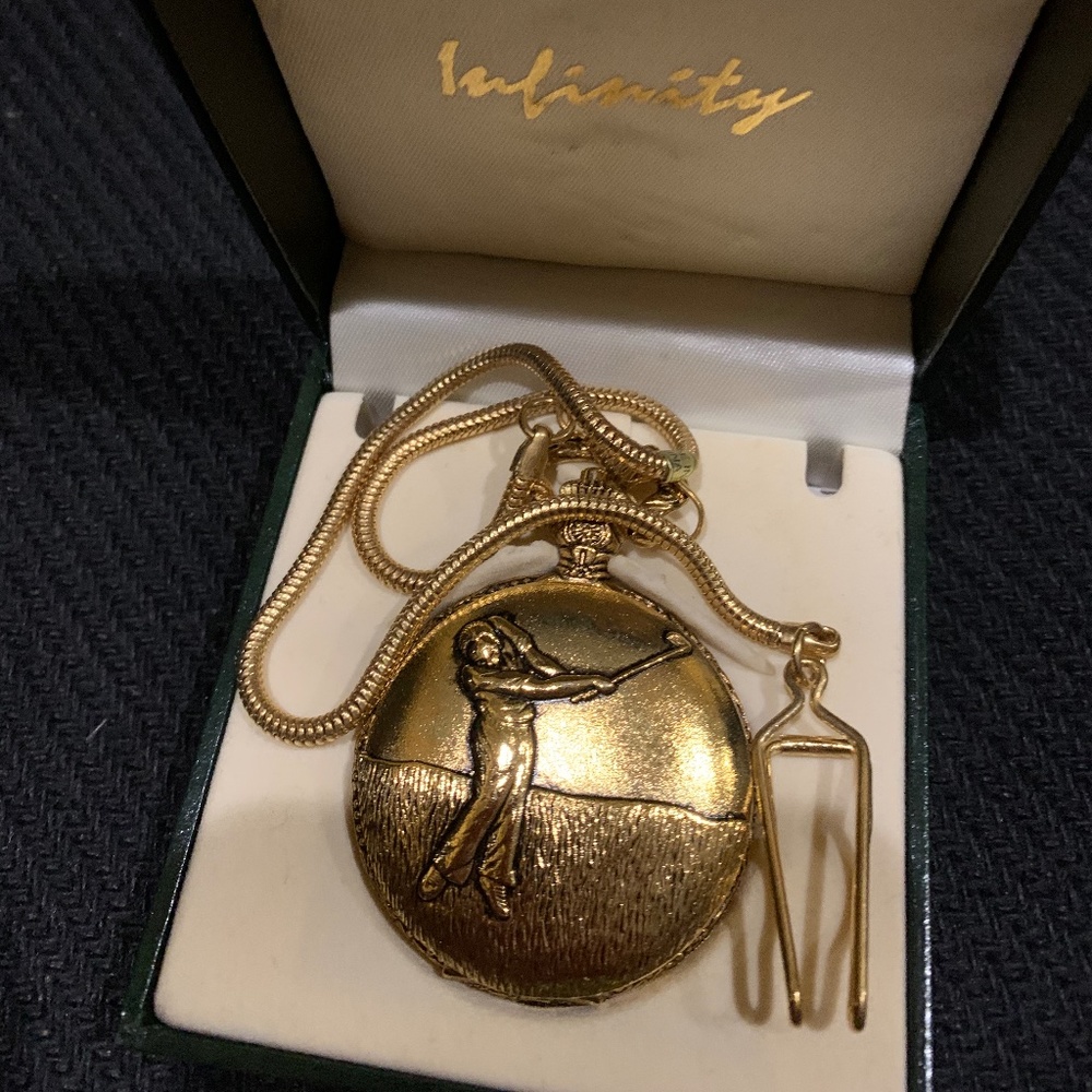 Golf pocket watch vintage style